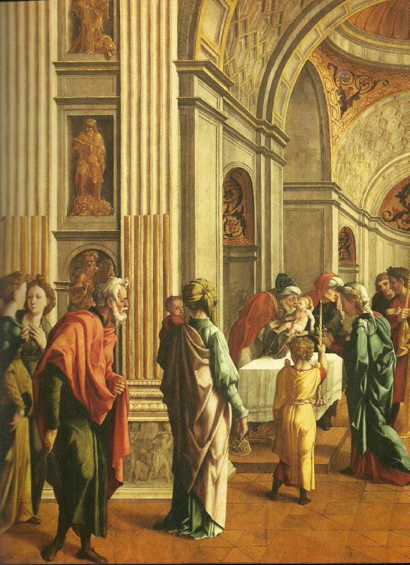 Jan van Scorel frambarandet i templet France oil painting art